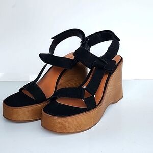 Lucky Brand Demmia Black Platform Wedge NWOT Size 8